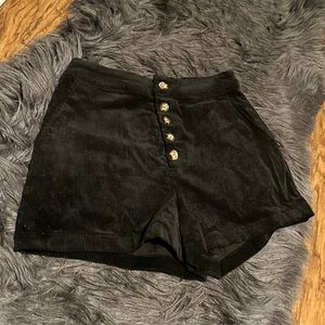 Brand new black button up shorts